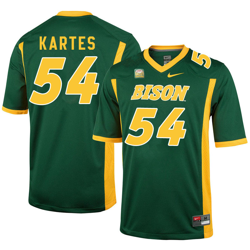 Men #54 Mitchell Kartes North Dakota State Bison College Football Jerseys Sale-Green